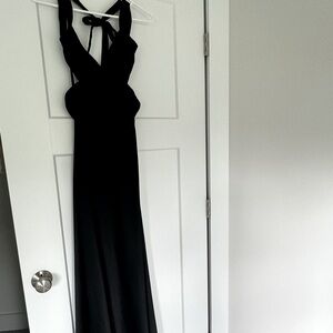 BCBG Max Azria Black Satin Gown